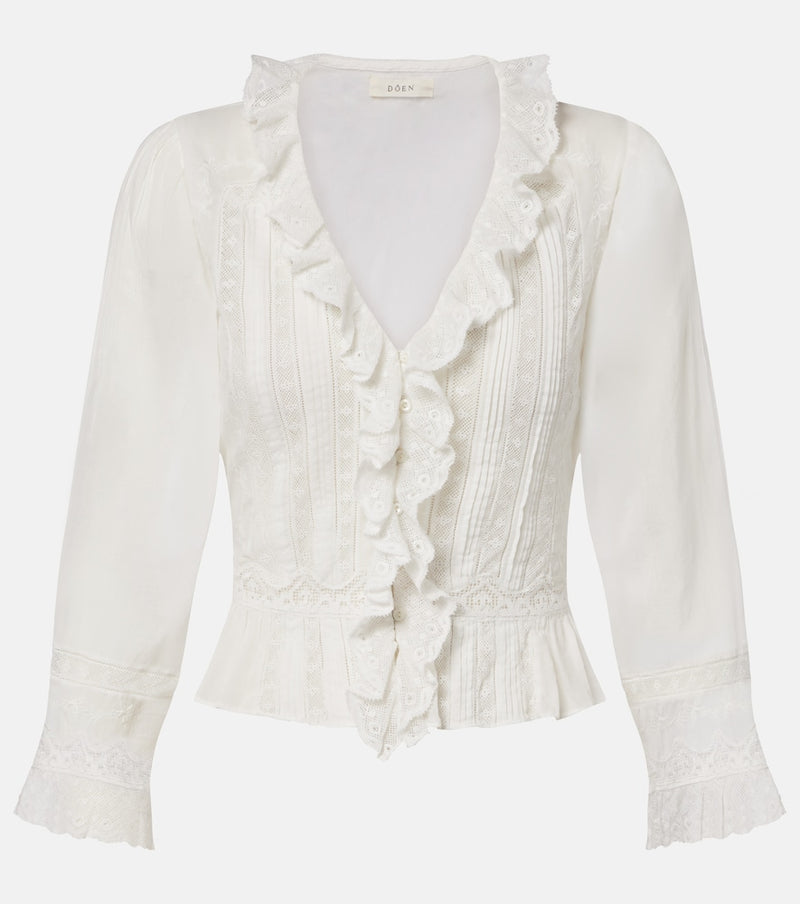 Doen Eldoris ruffled cotton blouse