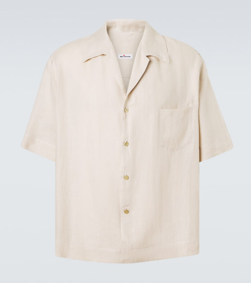 Kiton Linen bowling shirt