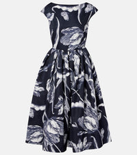 Erdem Floral cotton-blend faille midi dress