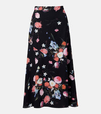 Erdem Floral crepe midi skirt