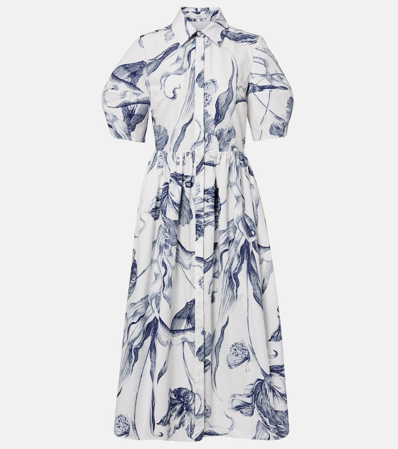 Erdem Floral cotton poplin shirt dress