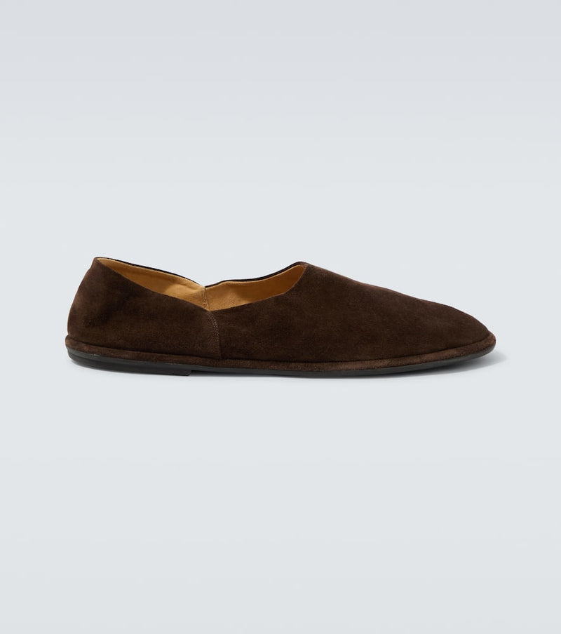 The Row Canal Suede Slip-On Shoes Brown