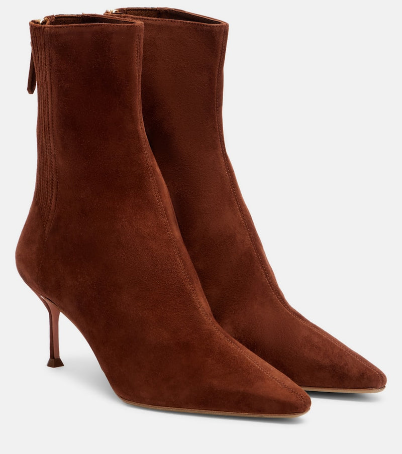 Aquazzura Saint Honore 65 suede ankle boots