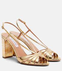Aquazzura Aimee 85 metallic leather sandals