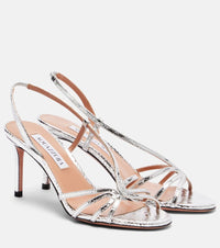 Aquazzura Talk To Me 75 metallic leather sandals