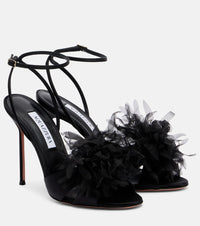 Aquazzura Poeme 105 satin slingback sandals