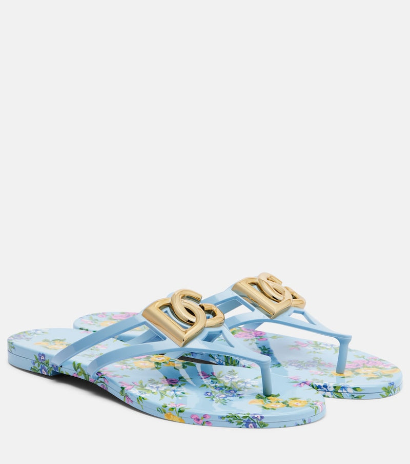 Dolce & Gabbana Floral thong sandals