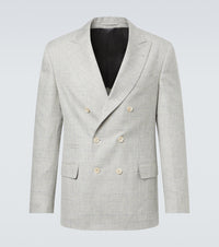 Brunello Cucinelli Checked double-breasted wool blazer