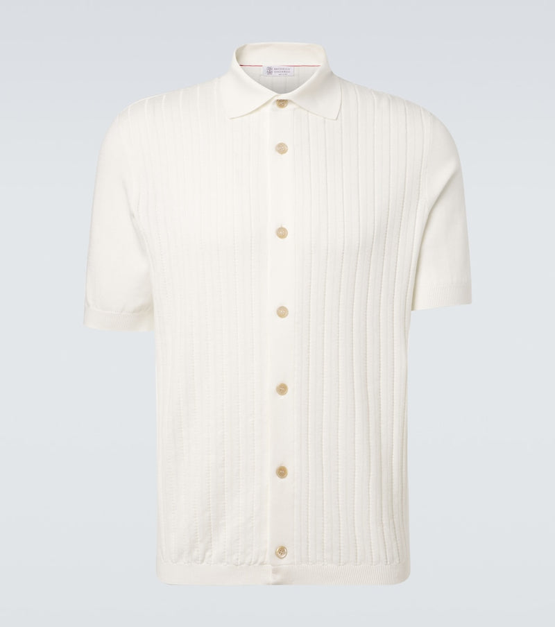 Brunello Cucinelli Ribbed-knit cotton shirt