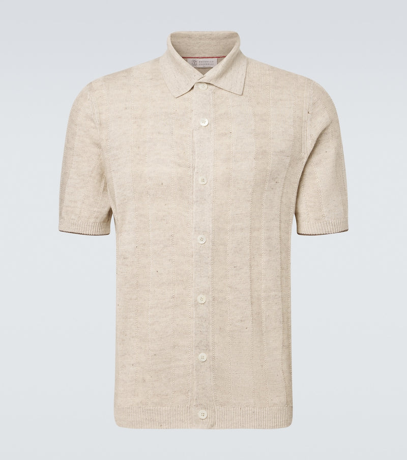 Brunello Cucinelli Linen and cotton polo sweater