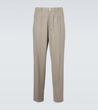 Brunello Cucinelli Pleated cotton tapered pants