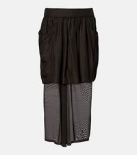 Lemaire Draped semi-sheer silk midi skirt
