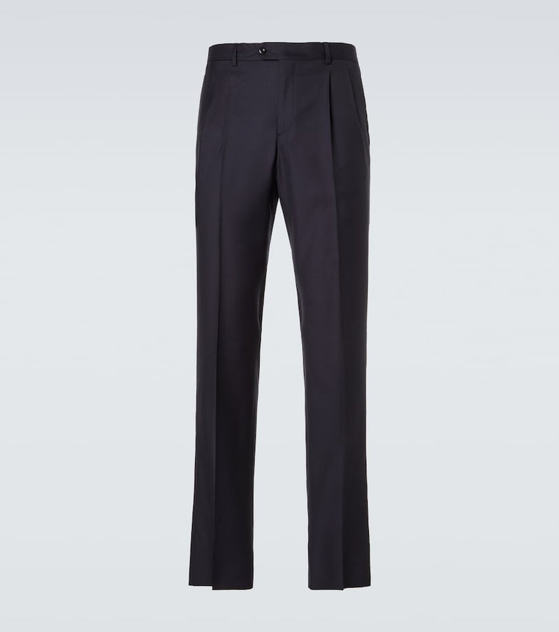 Rubinacci Pleated virgin wool straight pants