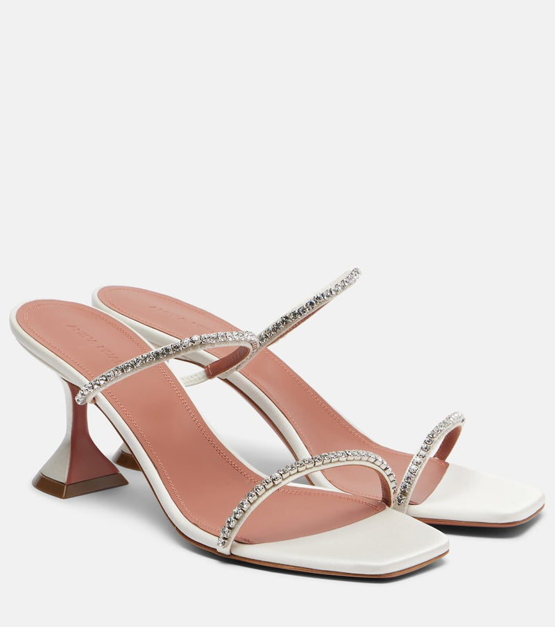 Amina Muaddi Gilda 70 embellished satin mules