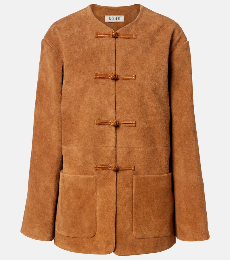 Rohe Leather-trimmed suede jacket