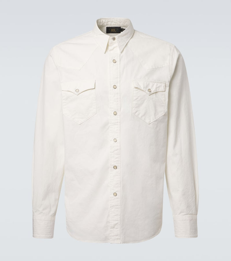 RRL Buffalo West denim shirt in White