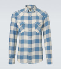 RRL Buffalo checked cotton and linen shirt