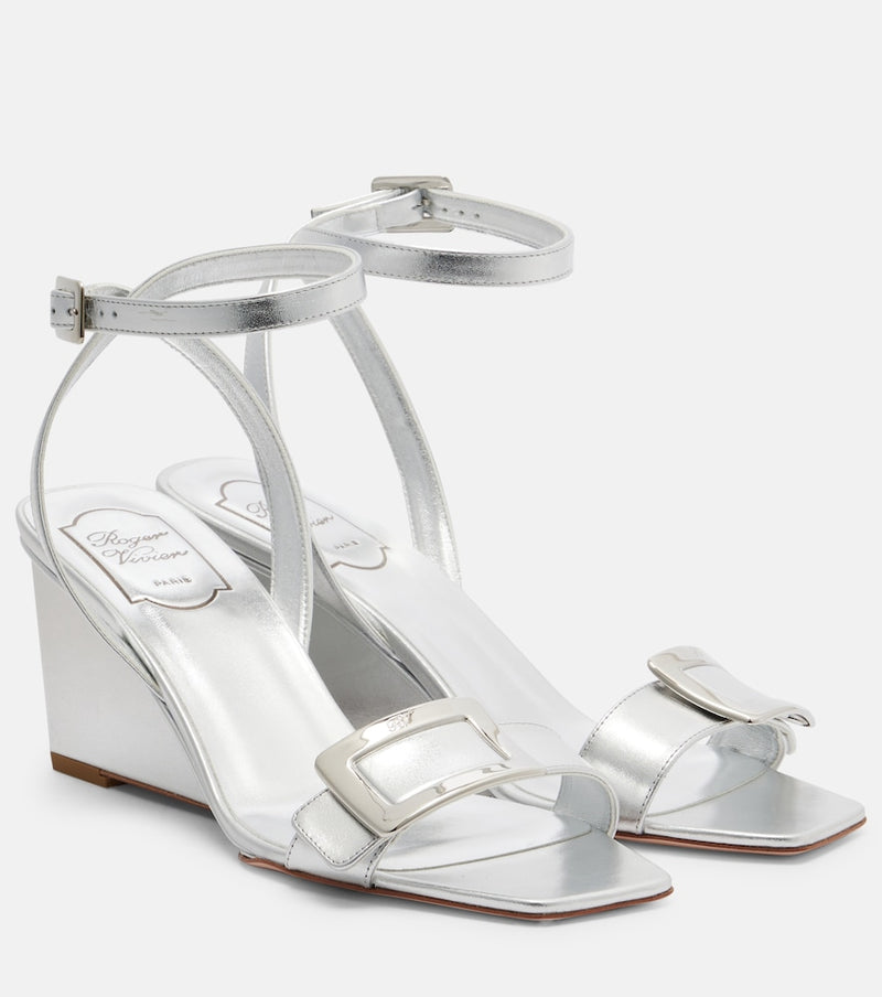 Roger Vivier Belle Vivier metallic leather sandals