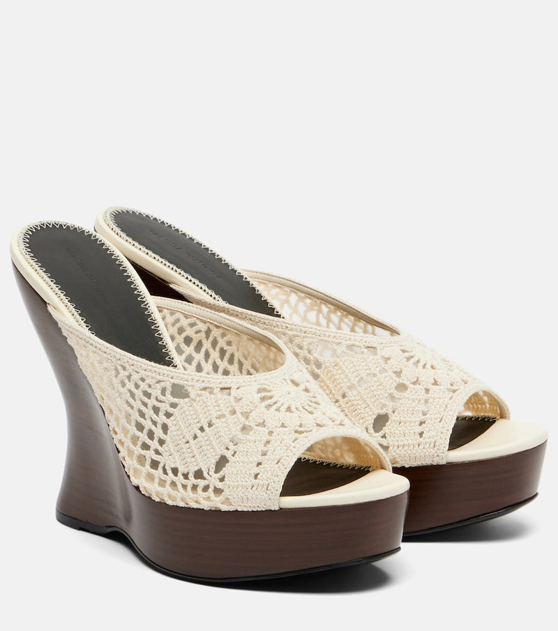 Magda Butrym 115mm crochet wedge mules