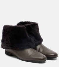 Toteme Shearling-lined leather ankle boots