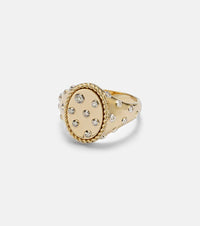 Yvonne Leon Plumetis 9kt gold ring with diamonds
