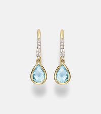 Mateo 14kt gold (585/1000) drop earrings with topaz and diamonds