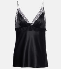 Nina Ricci Lace-trimmed silk-blend satin camisole
