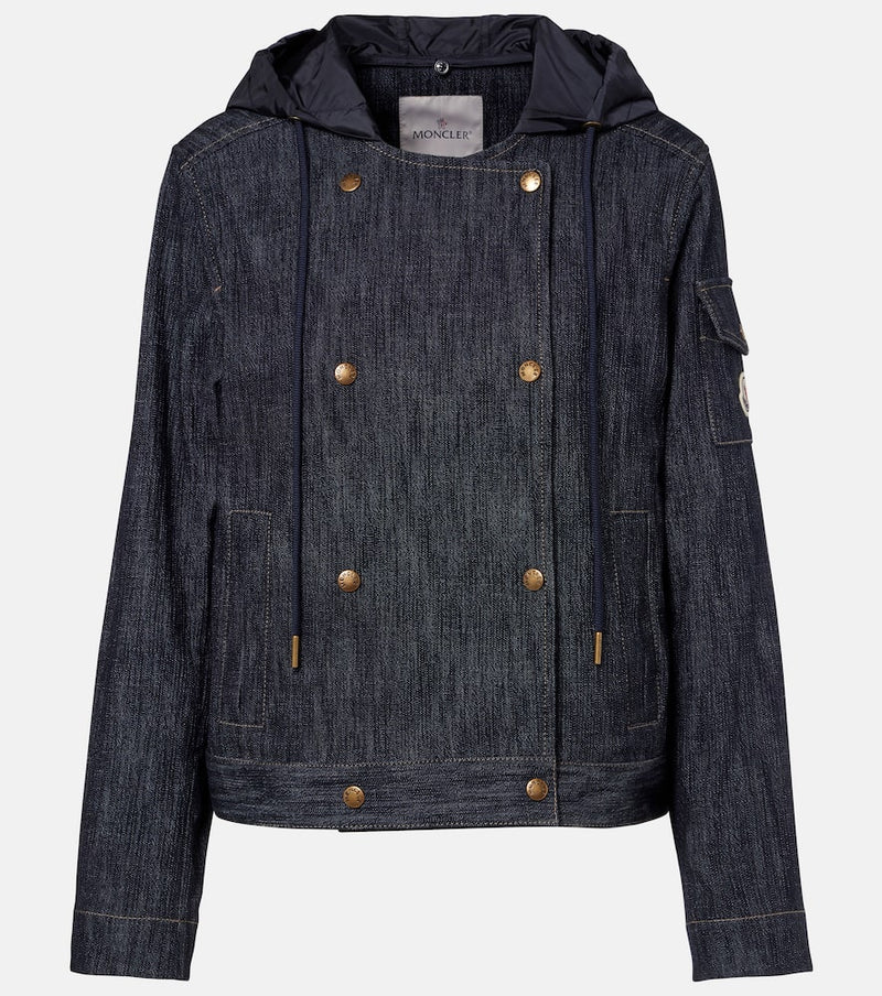 Moncler Diervilla Double-Breasted Denim Jacket Blue