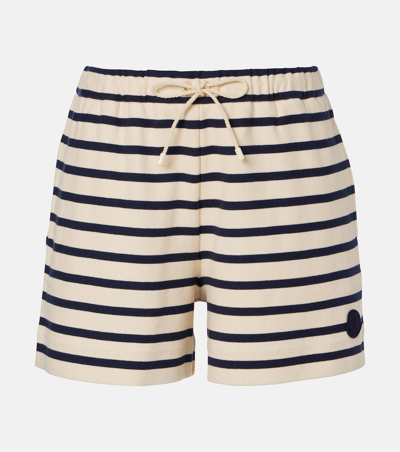 Moncler Striped cotton jersey shorts