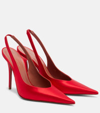 Amina Muaddi Anok satin slingback pumps