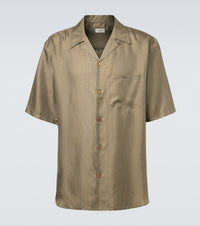 Saint Laurent Printed silk satin bowling shirt