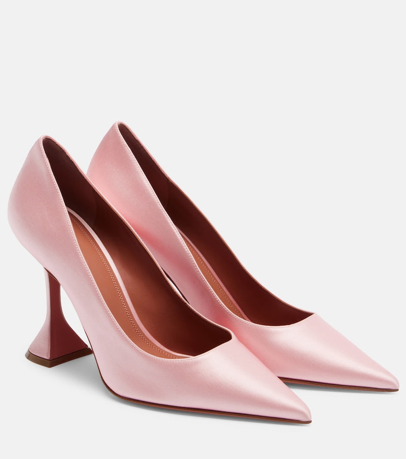 Amina Muaddi Ami satin pumps