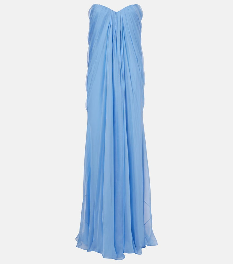 McQueen Silk bustier gown