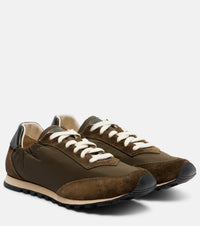 Le Monde Beryl Slim Runner suede-trimmed sneakers