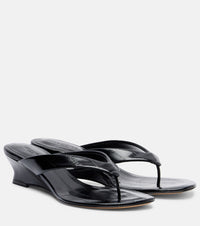 Le Monde Beryl Micro Wedge leather thong sandals