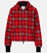 Burberry Burberry Check hooded wool-blend jacket
