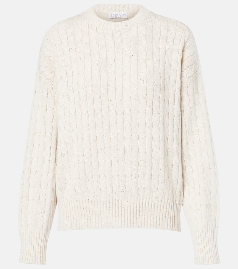 Brunello Cucinelli Sequined cotton-blend sweater