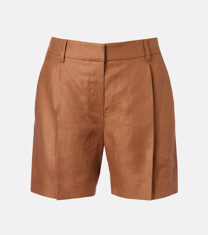 Brunello Cucinelli Mid-rise linen Bermuda shorts