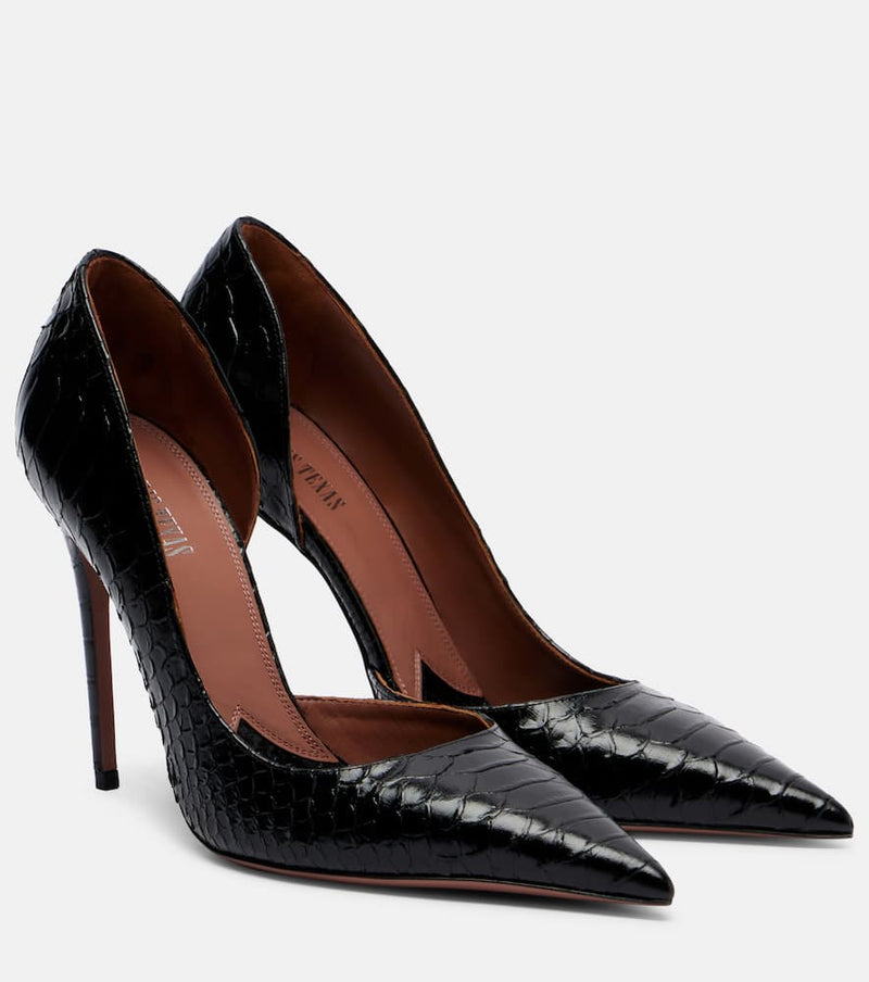 Paris Texas Vera 105 snake-effect leather pumps