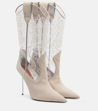 Paris Texas Lidia 105 suede and PVC cowboy boots