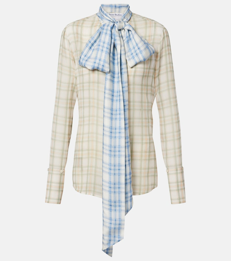 Acne Studios Sheer tie-neck silk blouse