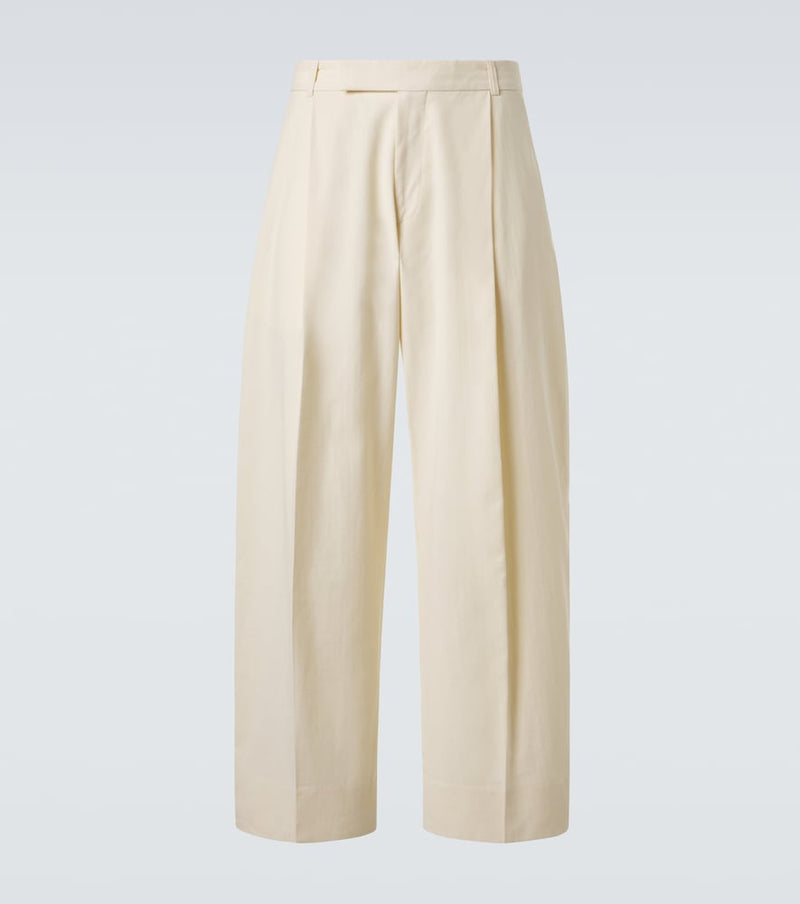 Studio Nicholson Pull cotton and linen wide-leg pants