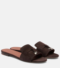 Loro Piana Summer Charms suede slides