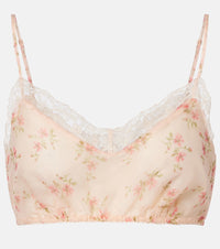 Simone Rocha Floral lace-trimmed bra top