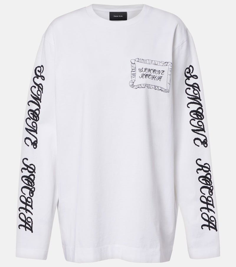 Simone Rocha Printed cotton jersey top