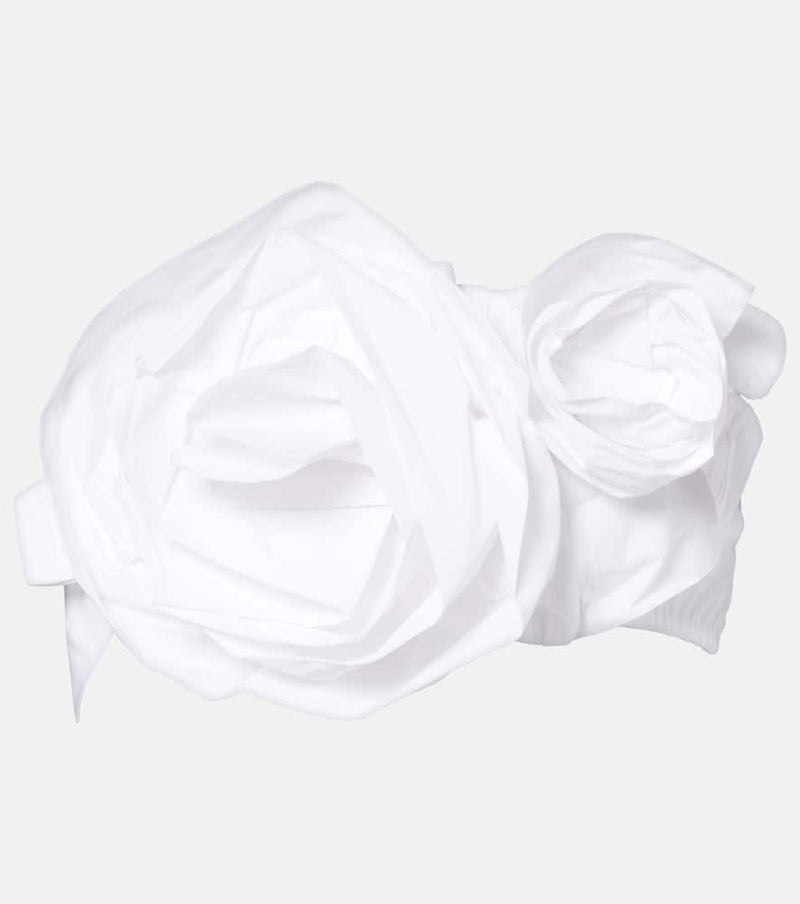 Simone Rocha Rosette cotton poplin bandeau top