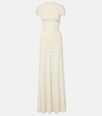 Self-Portrait Draped jersey gown