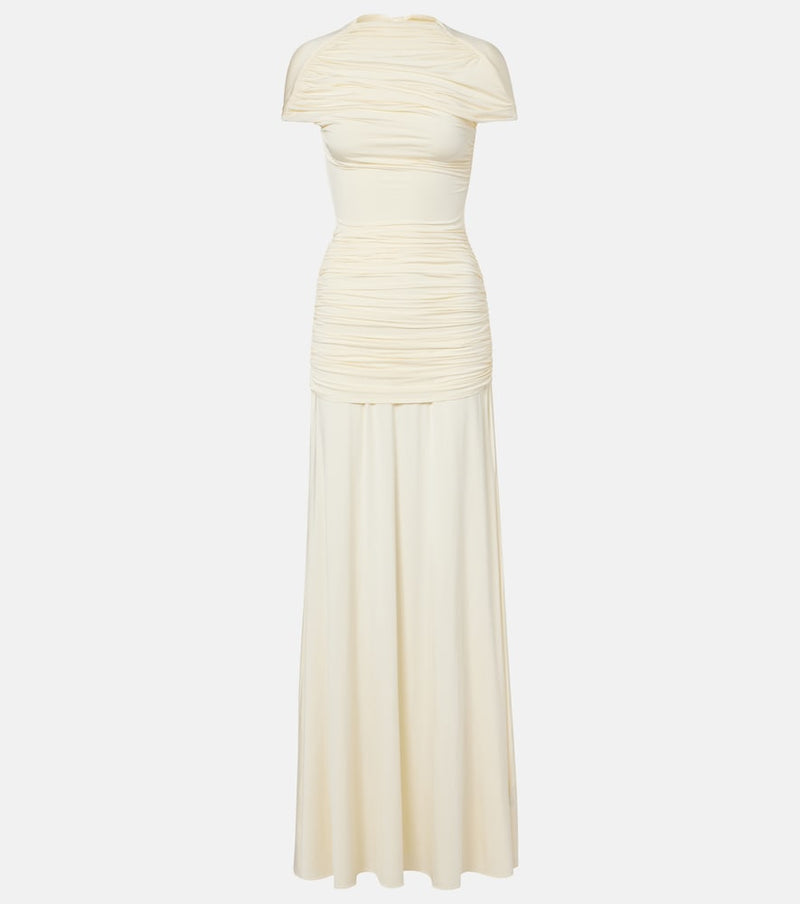 Self-Portrait Draped jersey gown