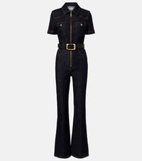 Self-Portrait Belted denim jumpsuit
