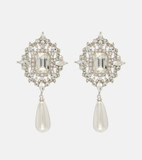 Self-Portrait Embellished drop earrings